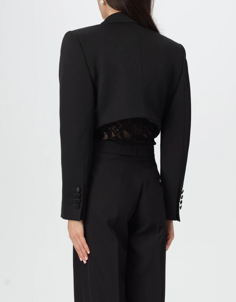 Cropped Notch Collar Blazer
