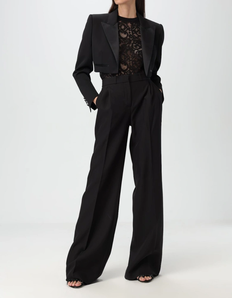 Cropped Notch Collar Blazer