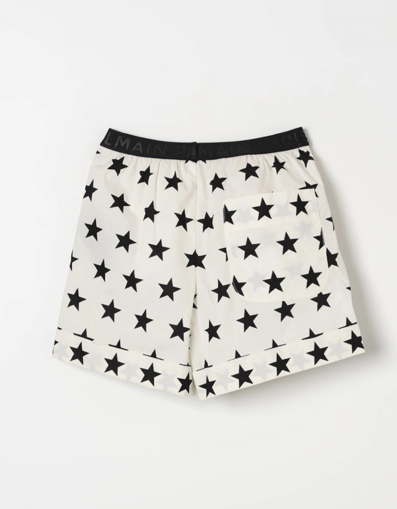 Star Print Cotton Shorts