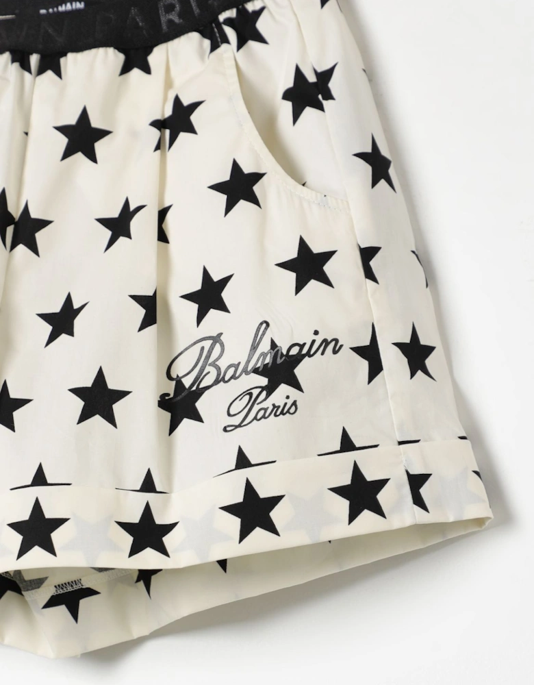 Star Print Cotton Shorts