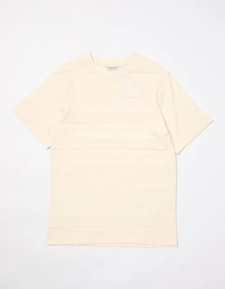 Horizontal Stripe Embroidered Tee