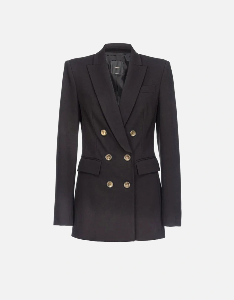 Long Sleeve Lapel Collar Blazer with Buttons