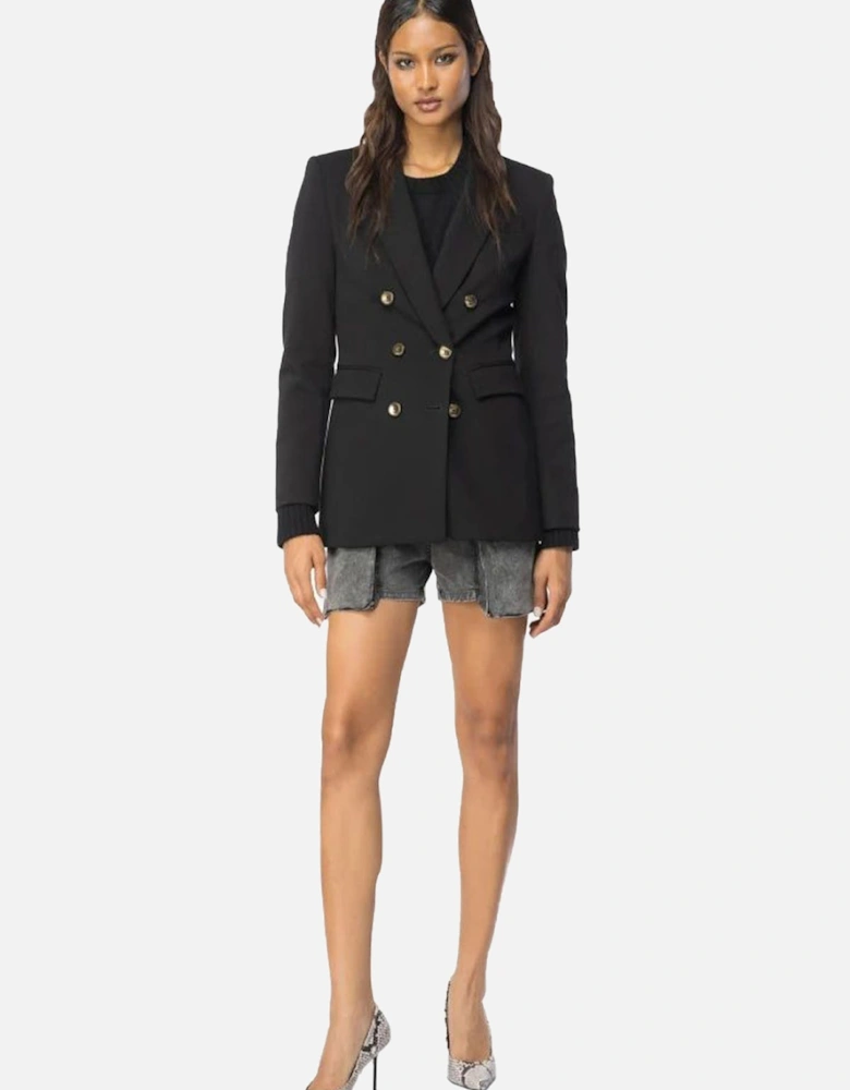 Long Sleeve Lapel Collar Blazer with Buttons