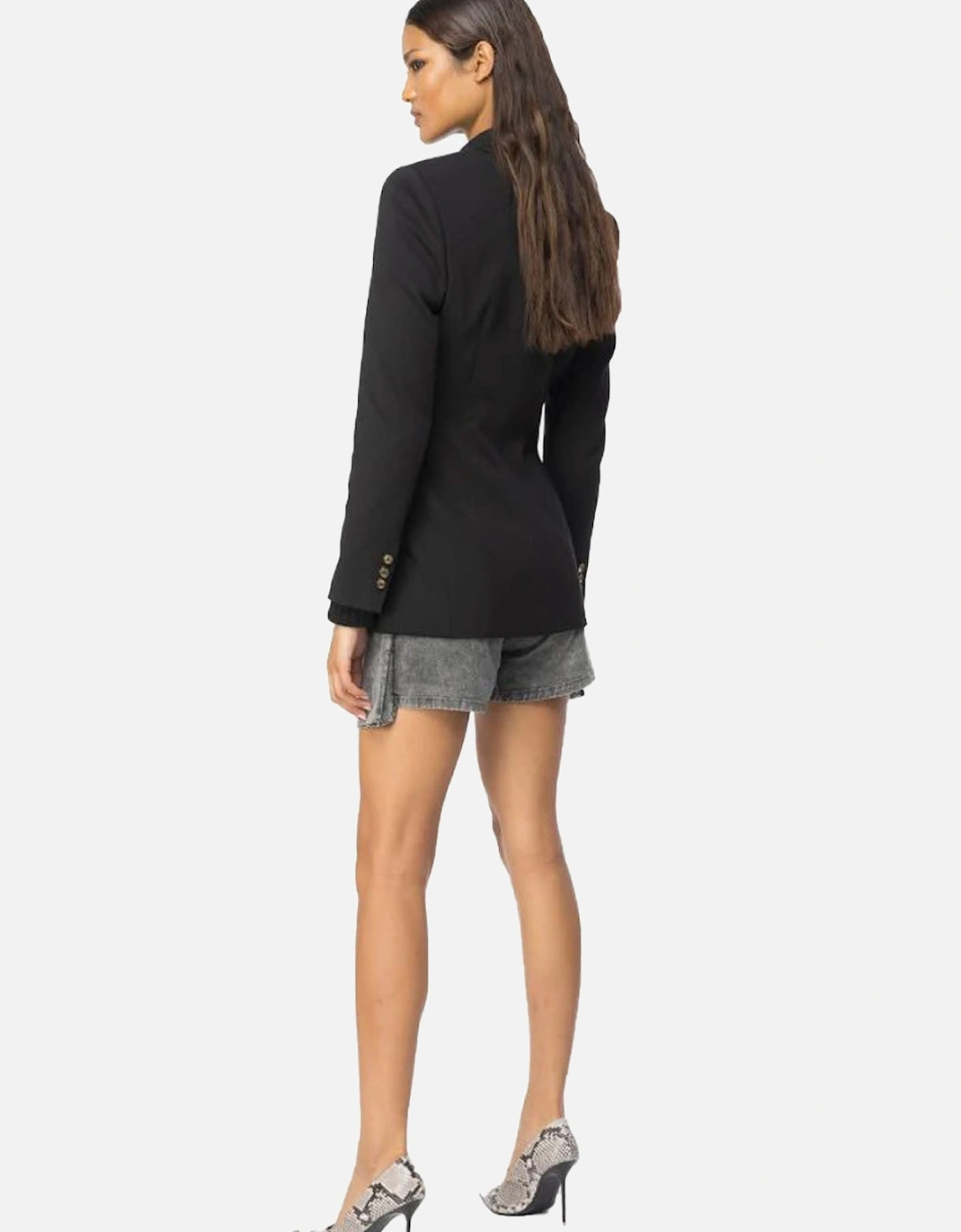 Long Sleeve Lapel Collar Blazer with Buttons