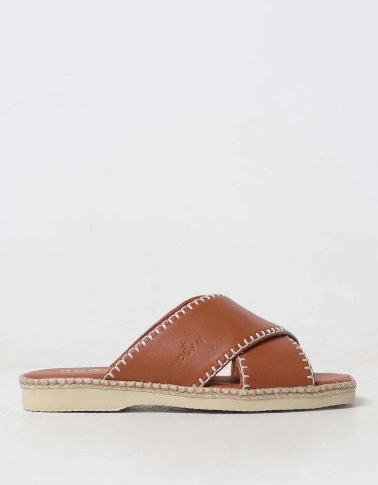 CrossStrap Leather Jute Sandals