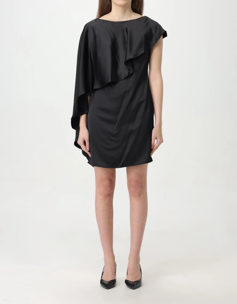 Asymmetrical Draped Silk Dress