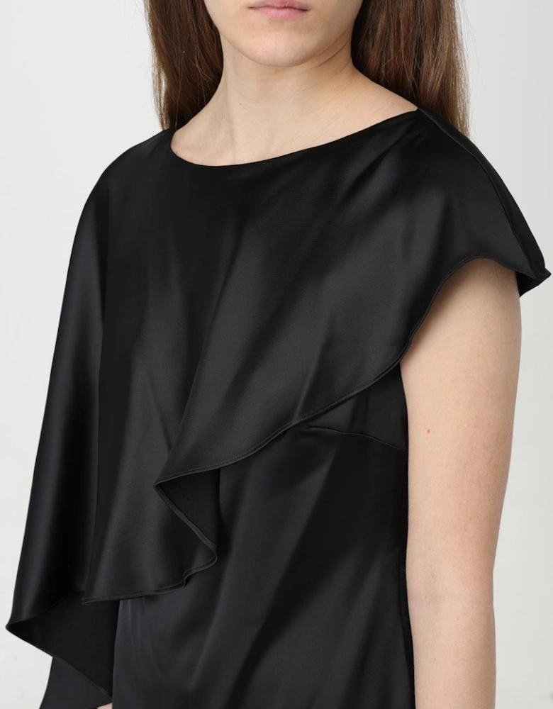 Asymmetrical Draped Silk Dress