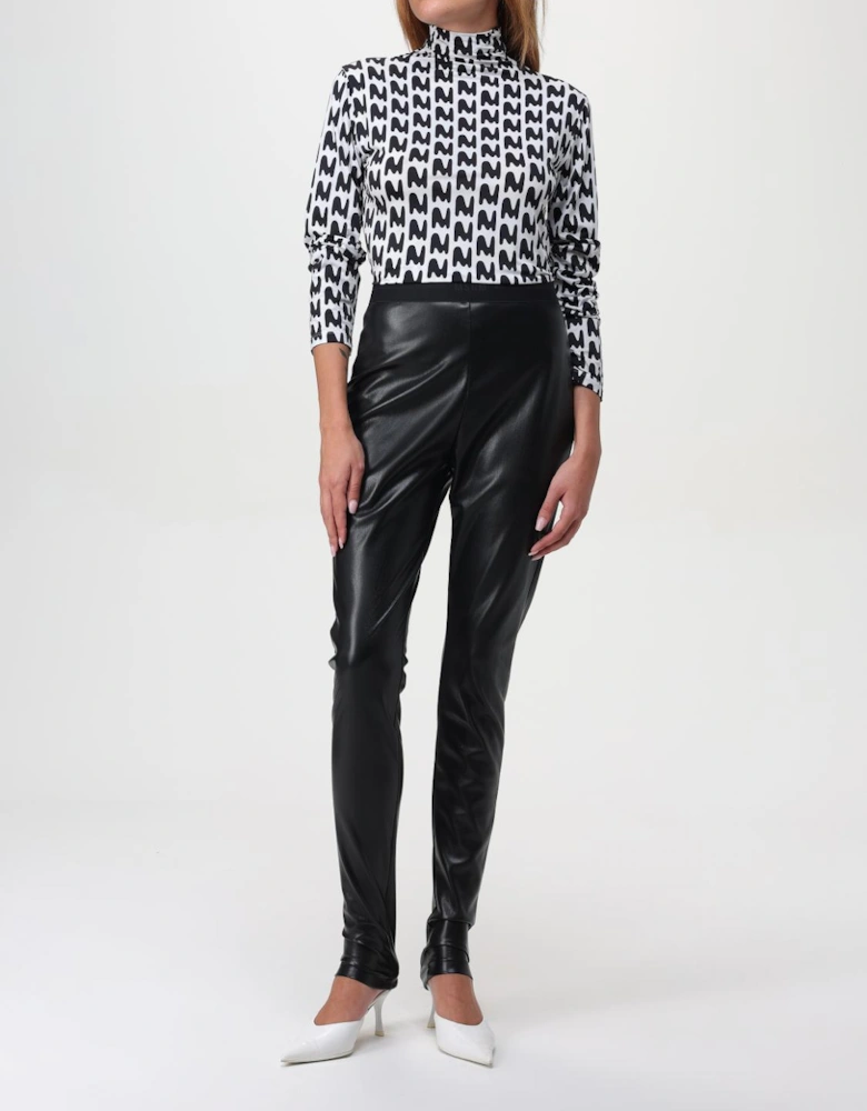 Abstract Print Mock Neck Top