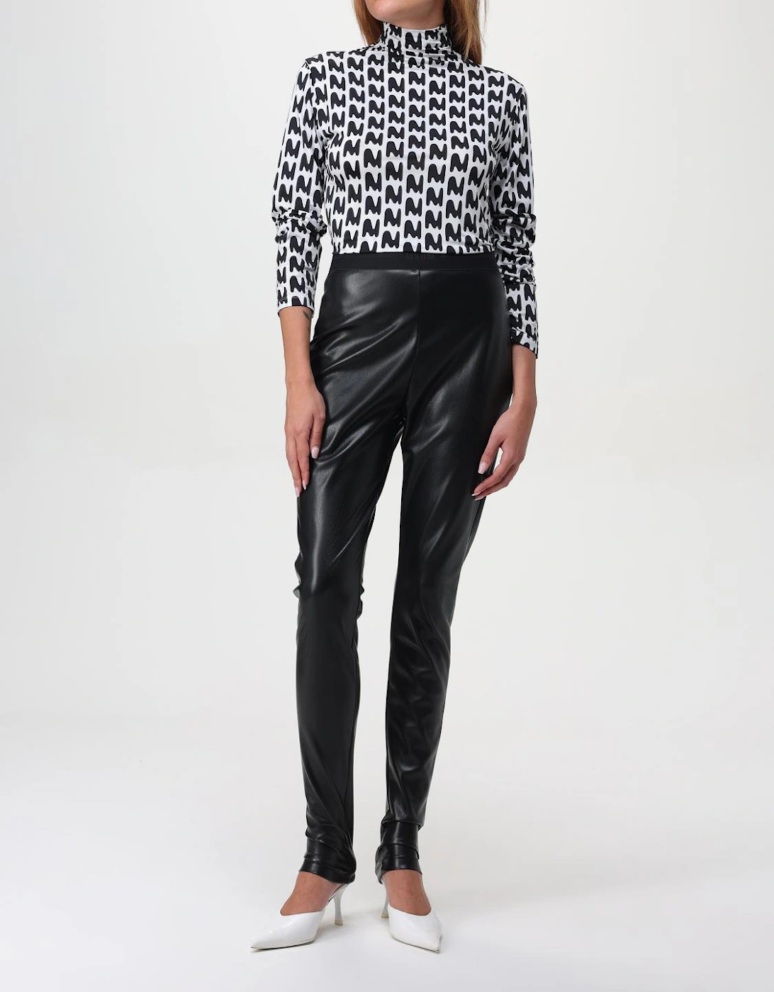 Abstract Print Mock Neck Top