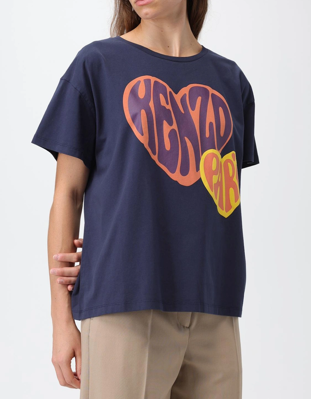 Heart Print Boxy Fit Tee