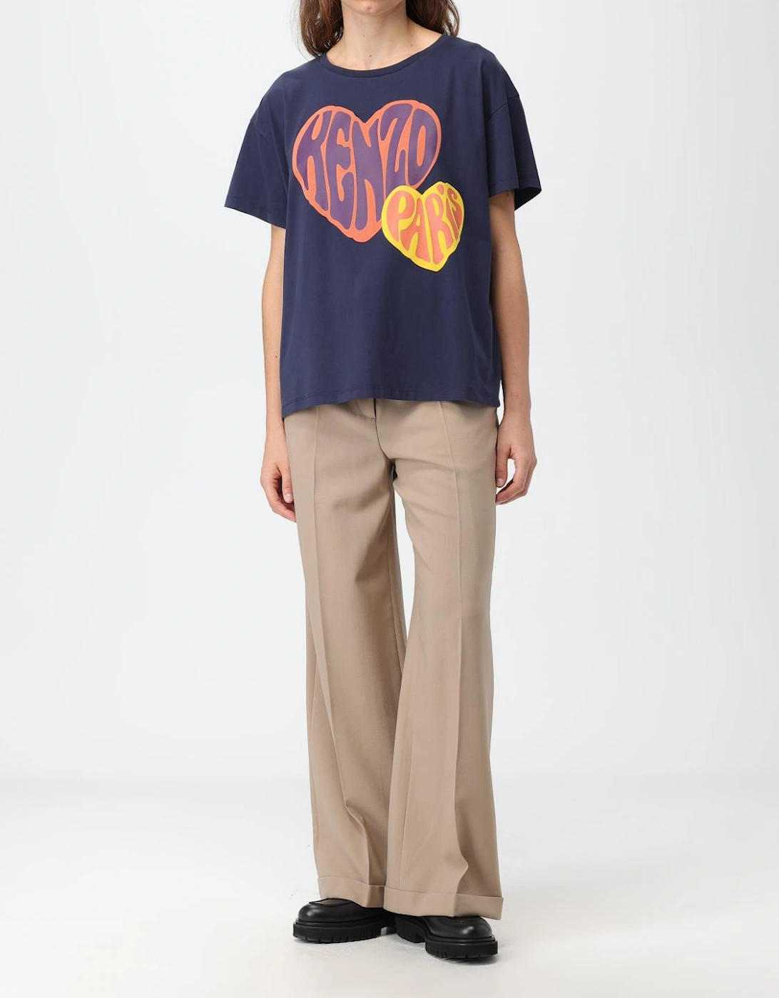 Heart Print Boxy Fit Tee