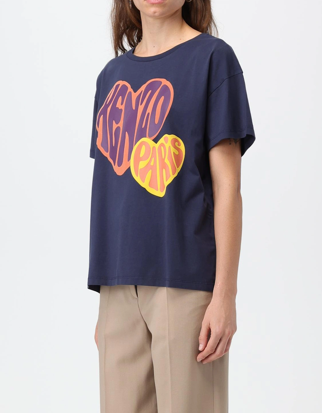 Heart Print Boxy Fit Tee