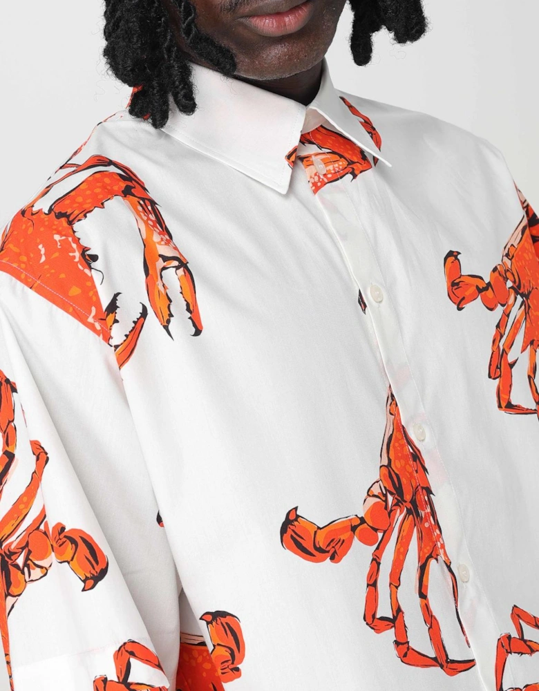 Crab Print Short Sleeve Shirt