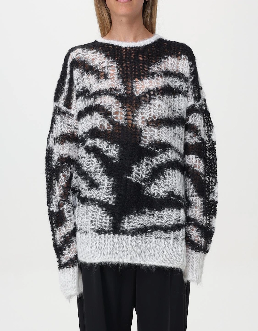 Mohair Zebra Knit Pullover Sweater, 6 of 5