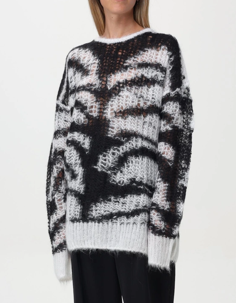 Mohair Zebra Knit Pullover Sweater