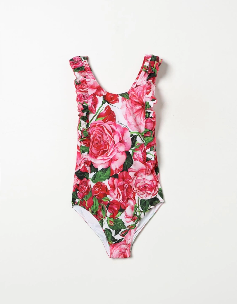 Floral Print Ruffled OnePiece Swimsuit