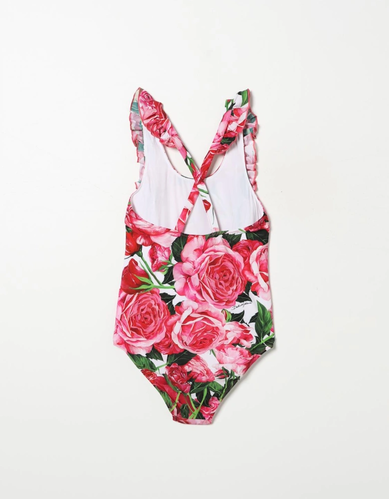 Floral Print Ruffled OnePiece Swimsuit