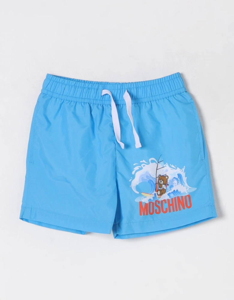 Kids Swim Trunks Surf Teddy Print