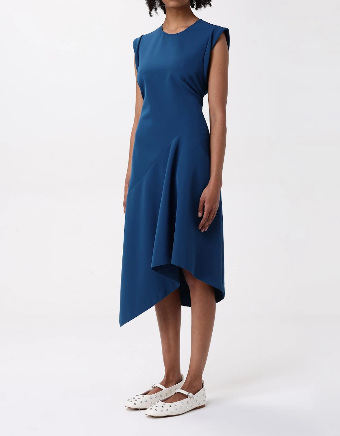 Asymmetrical Hem Midi Dress