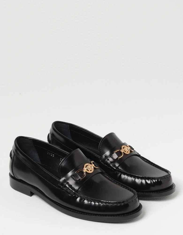 Leather Loafers with Gold Clasp