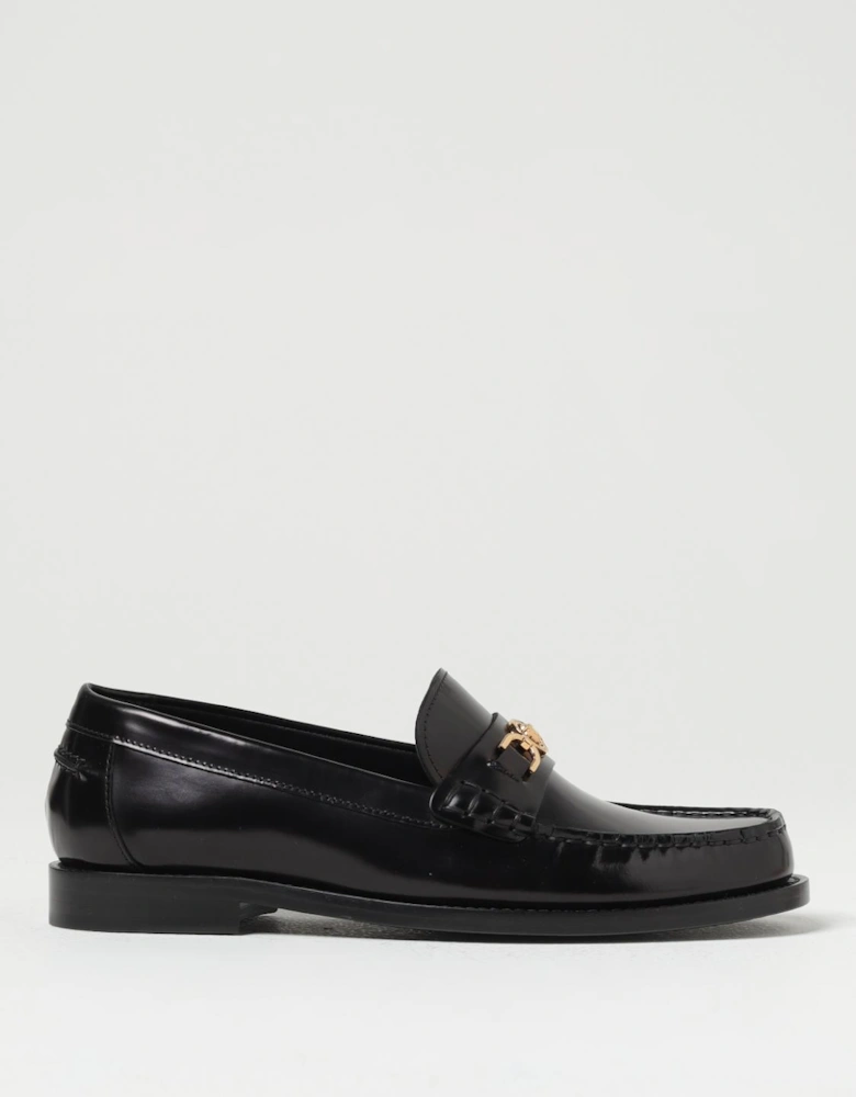 Leather Loafers with Gold Clasp