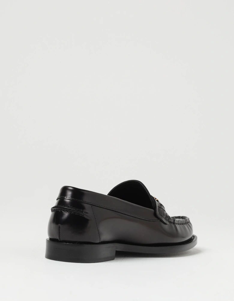 Leather Loafers with Gold Clasp