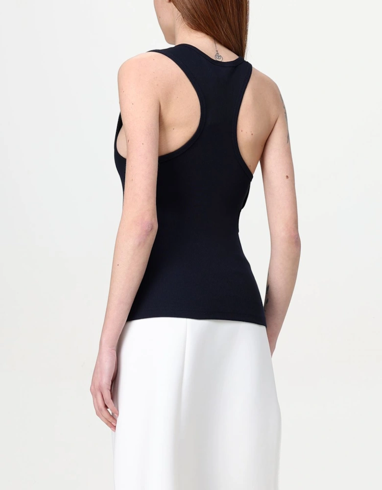 Ribbed Knit Tank Top with Cutout