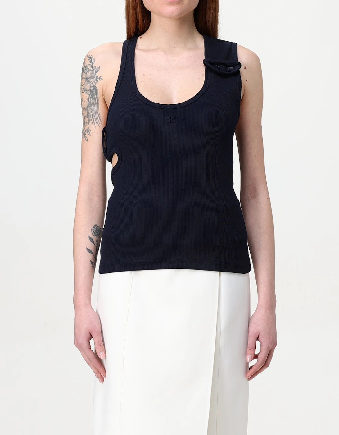 Ribbed Knit Tank Top with Cutout, 6 of 5