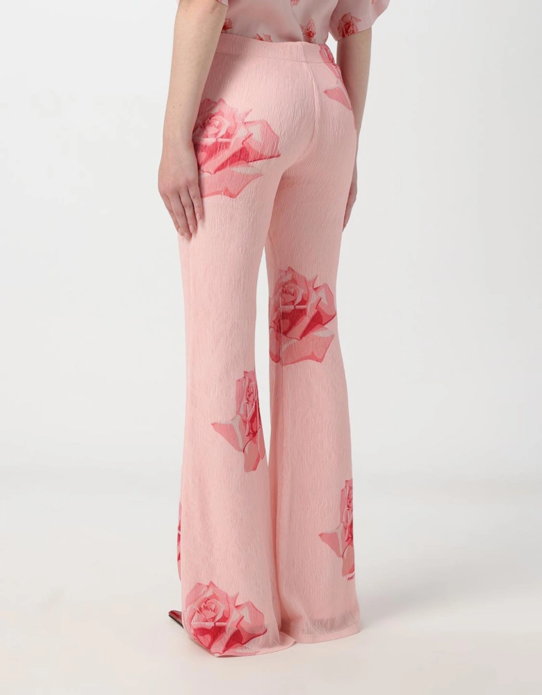 Rose Print Wide Leg Pants