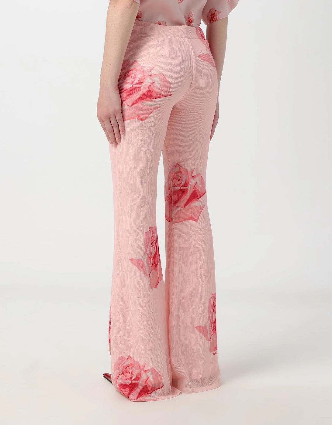 Rose Print Wide Leg Pants