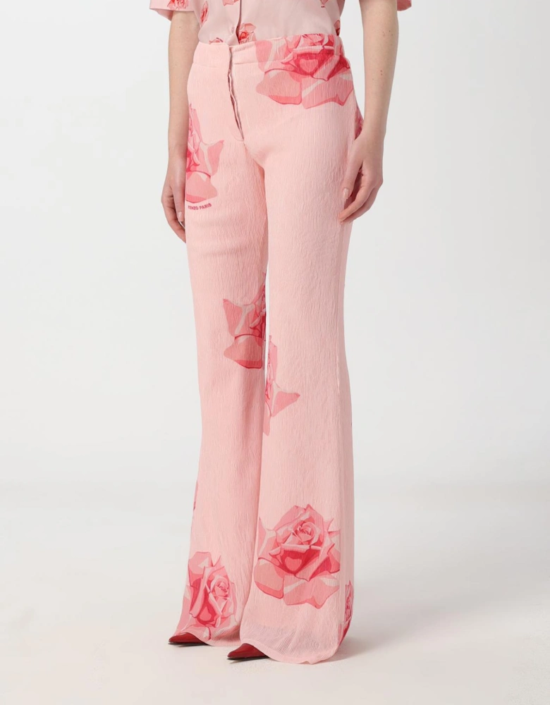 Rose Print Wide Leg Pants