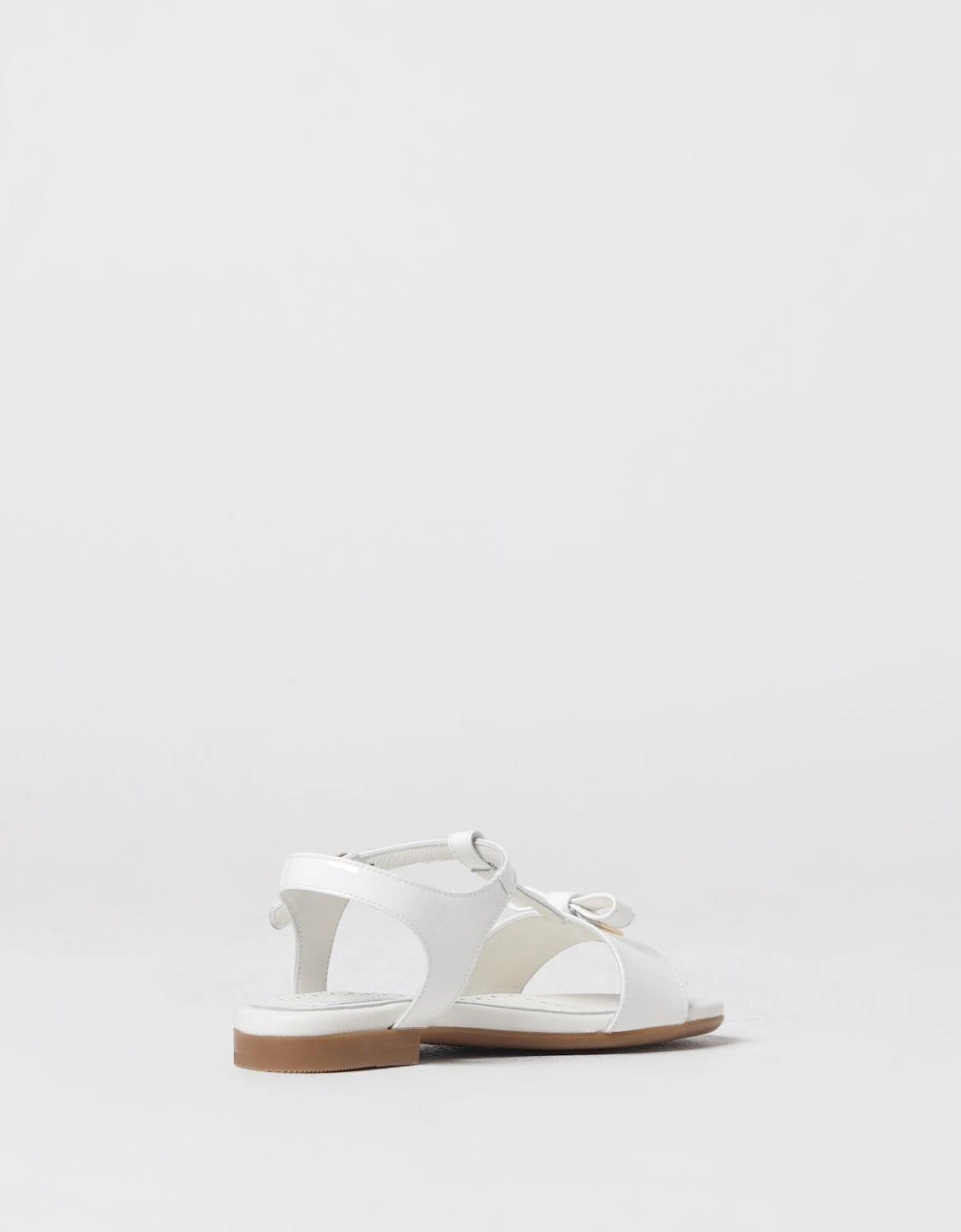 Girls Flat Leather Buckle Sandals