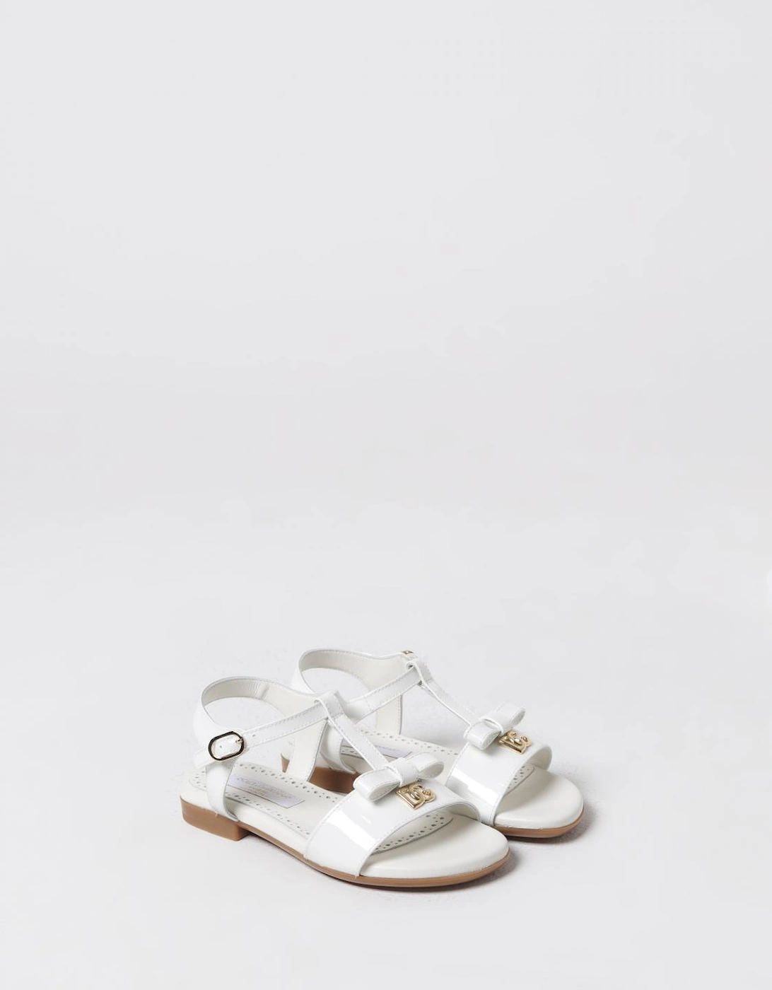 Girls Flat Leather Buckle Sandals