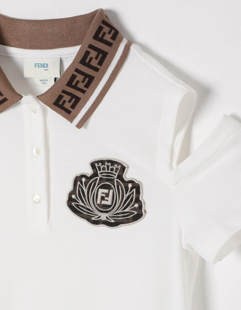 Kids Polo Dress with Cutout Shoulders