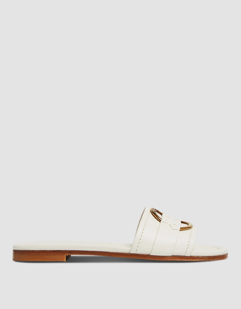 Leather Slides Gold Detail