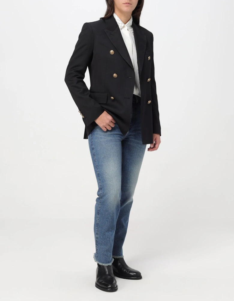 Double Breasted Blazer Gold Buttons