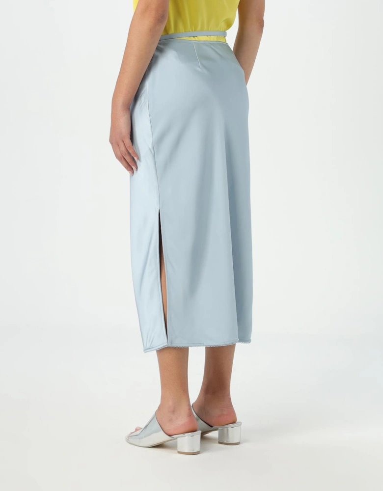 MidLength Satin Skirt