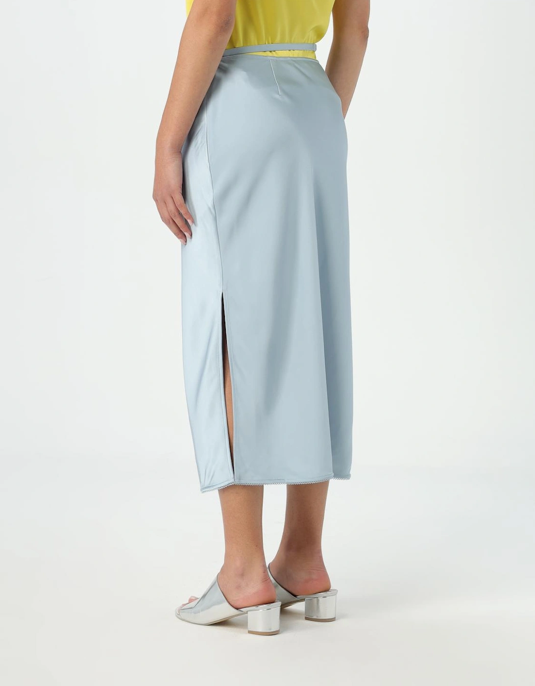MidLength Satin Skirt