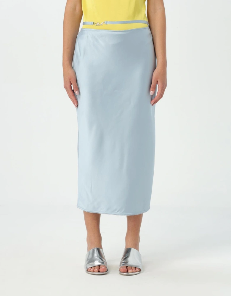 MidLength Satin Skirt