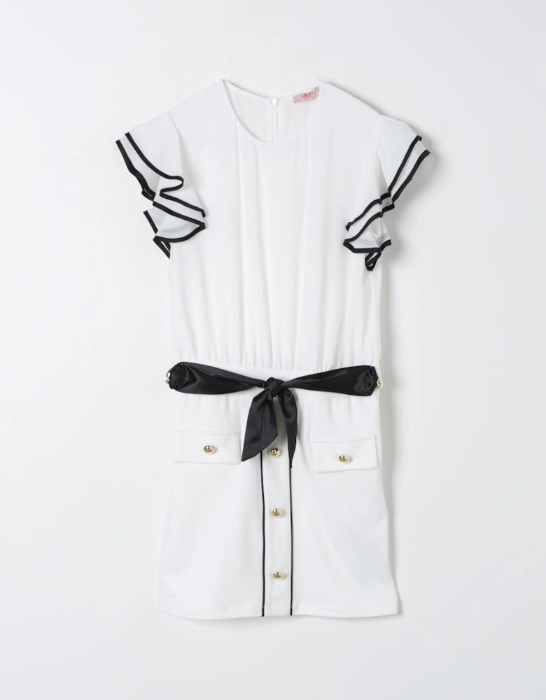 Ruffle Sleeve Mini Dress with Belt
