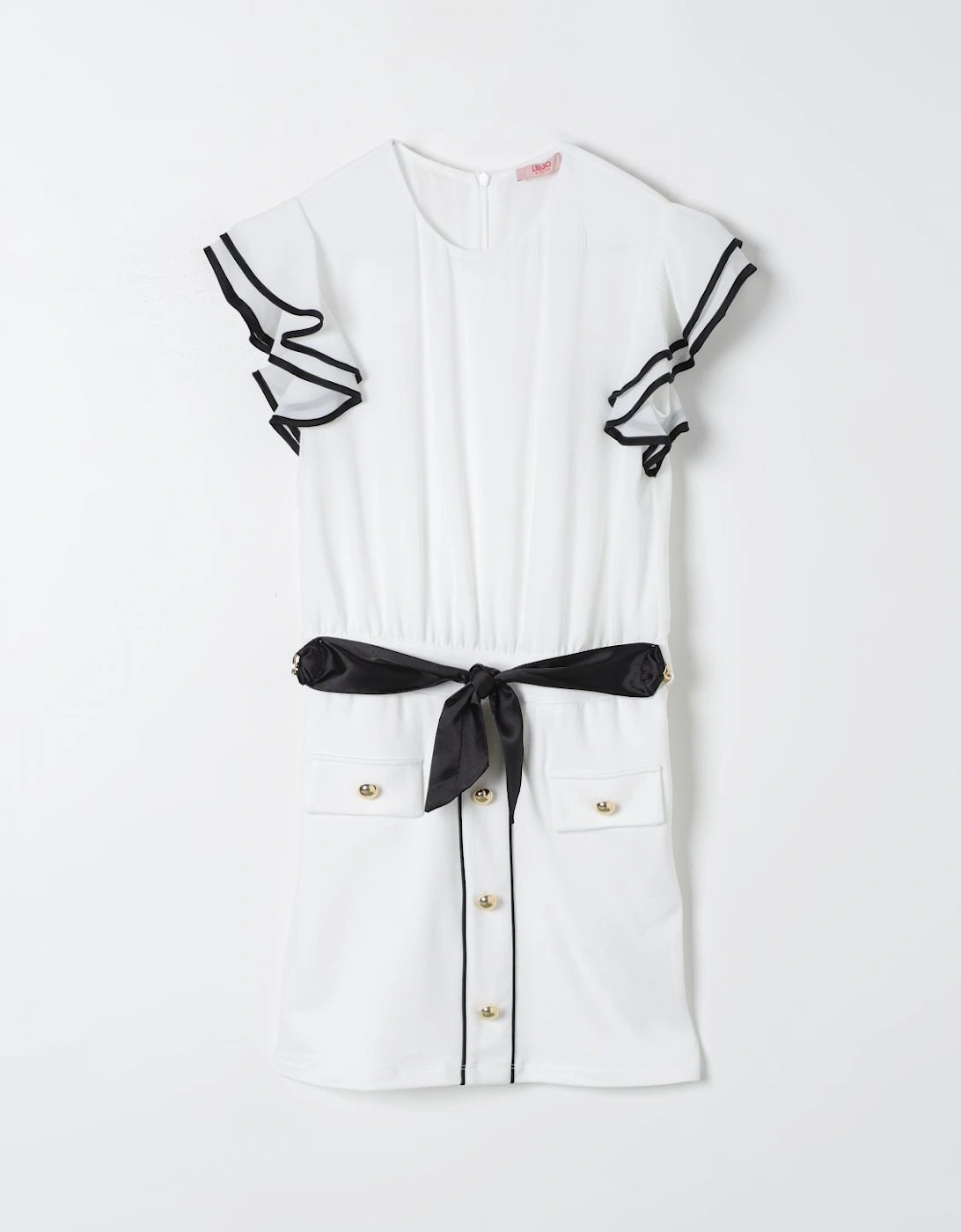 Ruffle Sleeve Mini Dress with Belt, 4 of 3