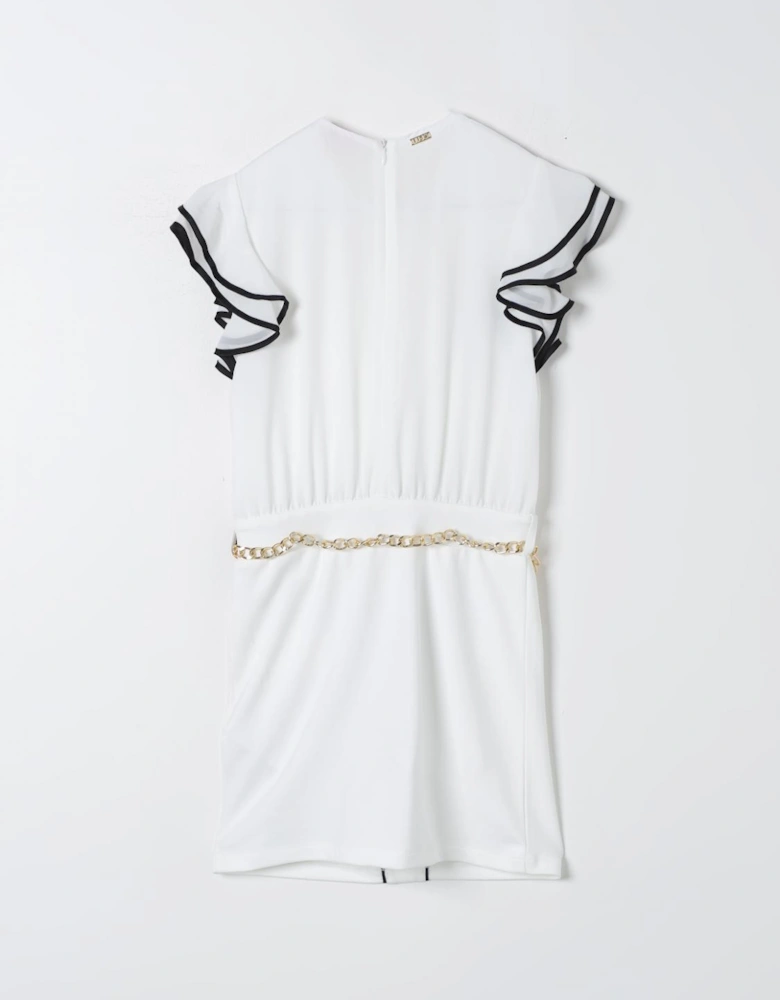 Ruffle Sleeve Mini Dress with Belt