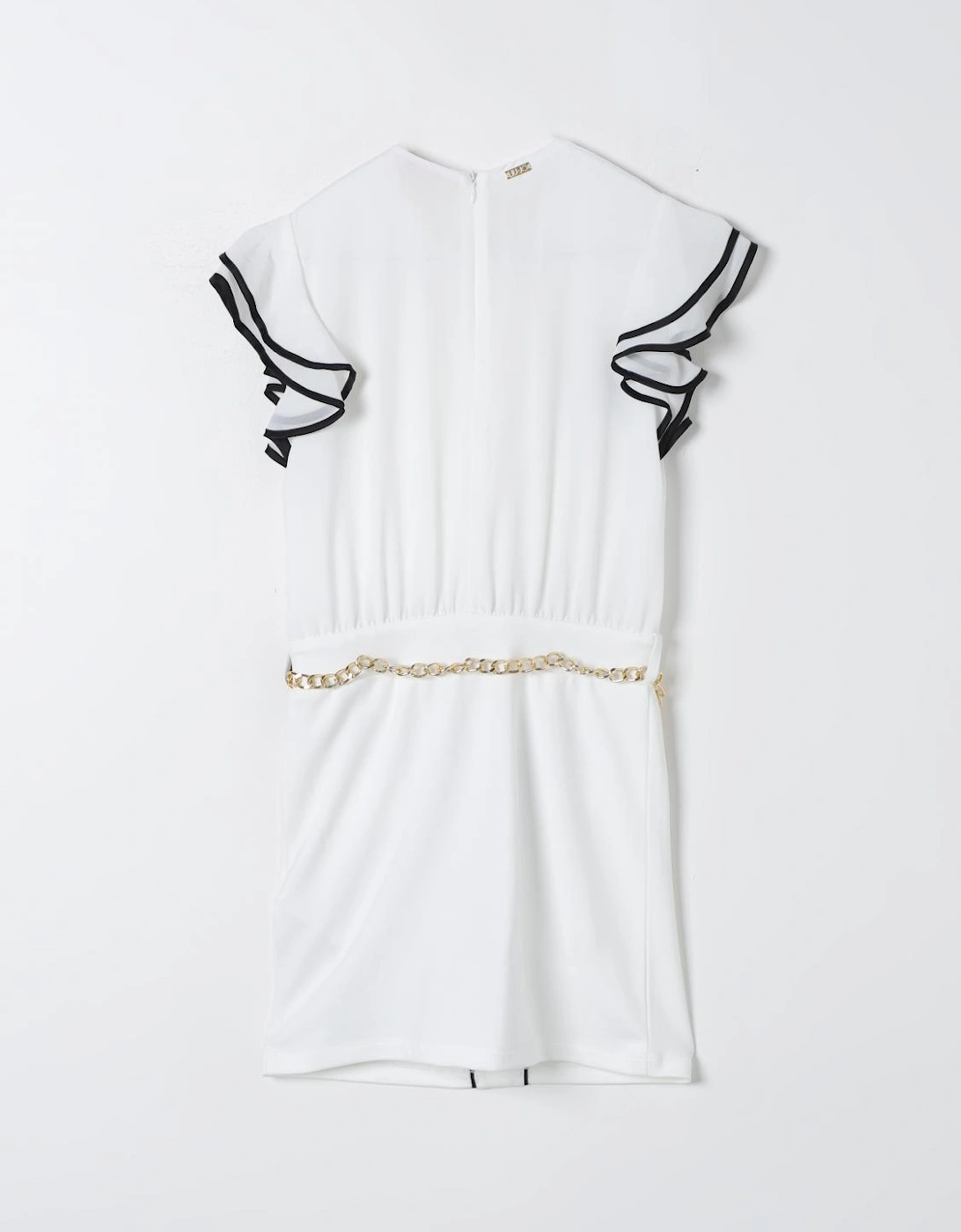 Ruffle Sleeve Mini Dress with Belt
