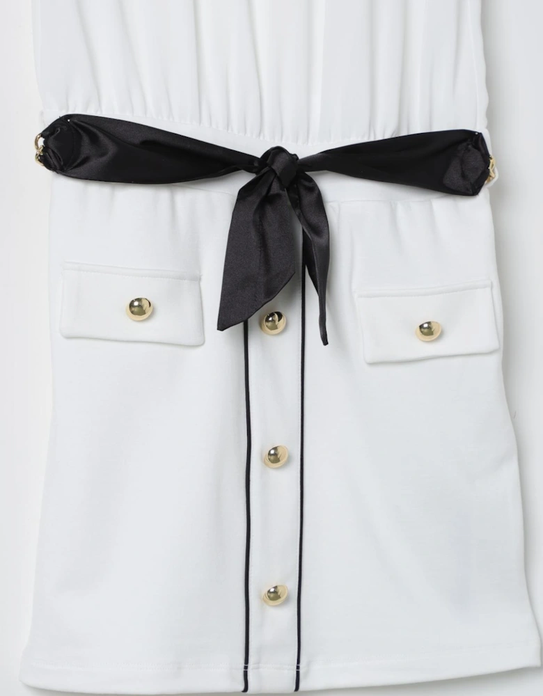Ruffle Sleeve Mini Dress with Belt