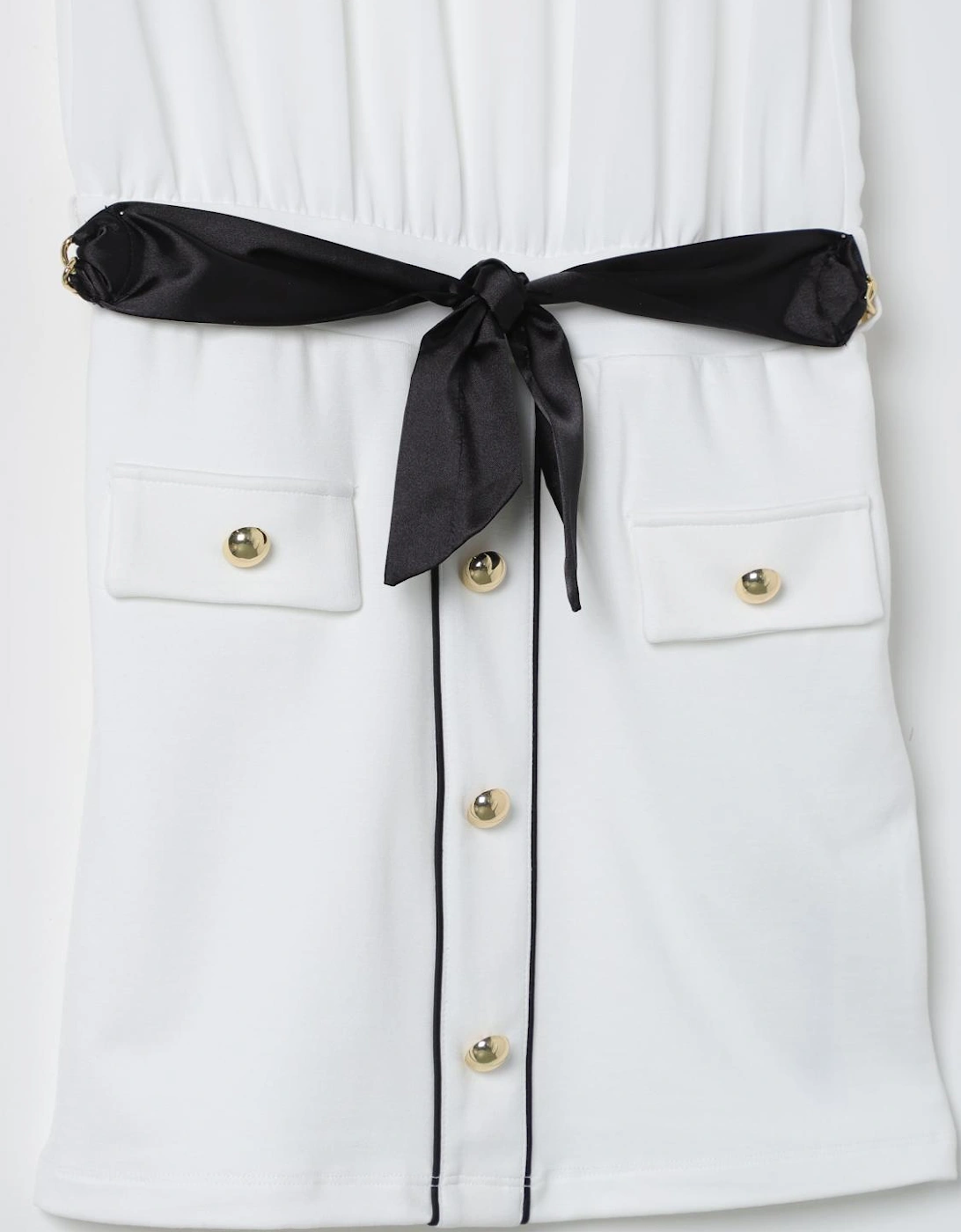 Ruffle Sleeve Mini Dress with Belt