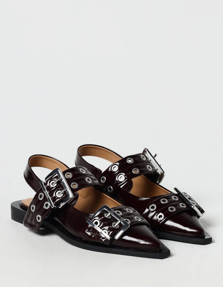 Patent Leather Buckle Ballerinas