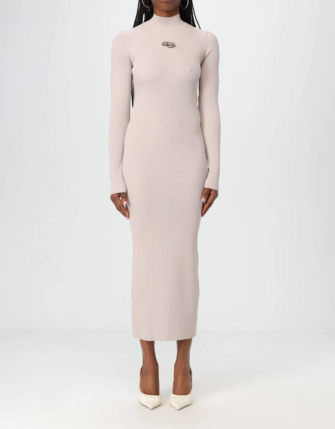 Ribbed Knit Midi Dress Keyhole Detail, 4 of 3