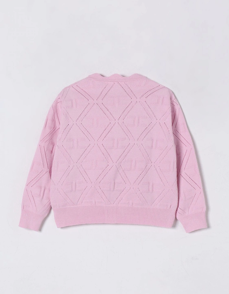 Girls Knit Cardigan Scalloped Hem