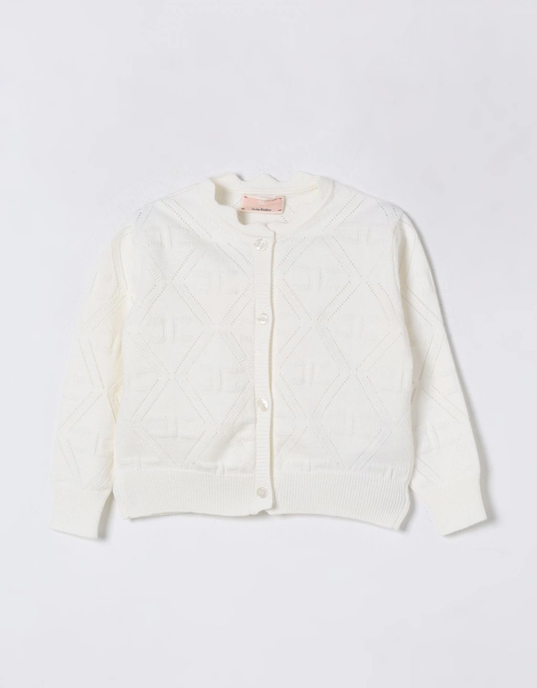 Girls Knit Cardigan Scalloped Hem