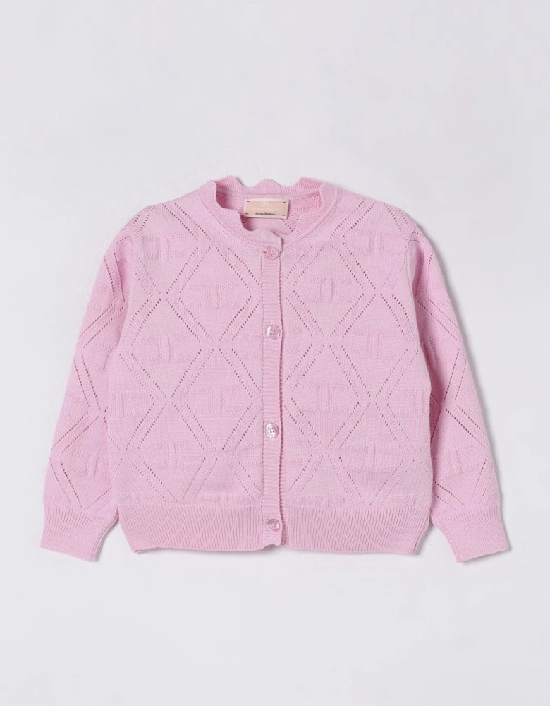 Girls Knit Cardigan Scalloped Hem